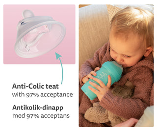 Dubbel Anti-kolik Nappflaska 240 ml Grå