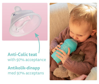 Dubbel Anti-kolik Nappflaska 240 ml Blå
